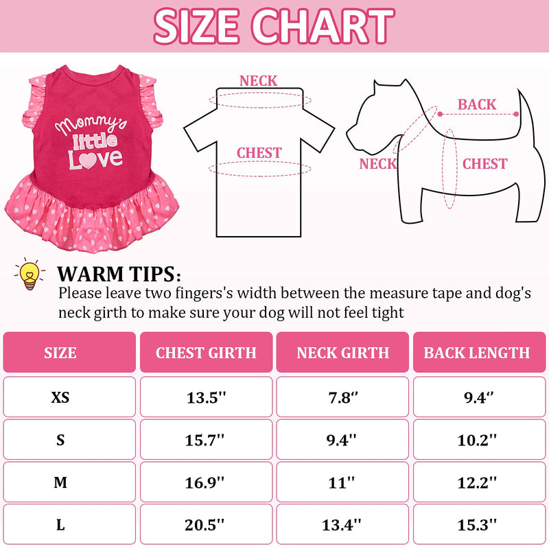 2 Pieces Pet Dress Shirt Puppy Skirt Cute Dog Dress Pet Summer Clothes Dog Apparel for Small Dogs and Cats (Love and Angel,Extra Small) Love and Angel X-Small - PawsPlanet Australia