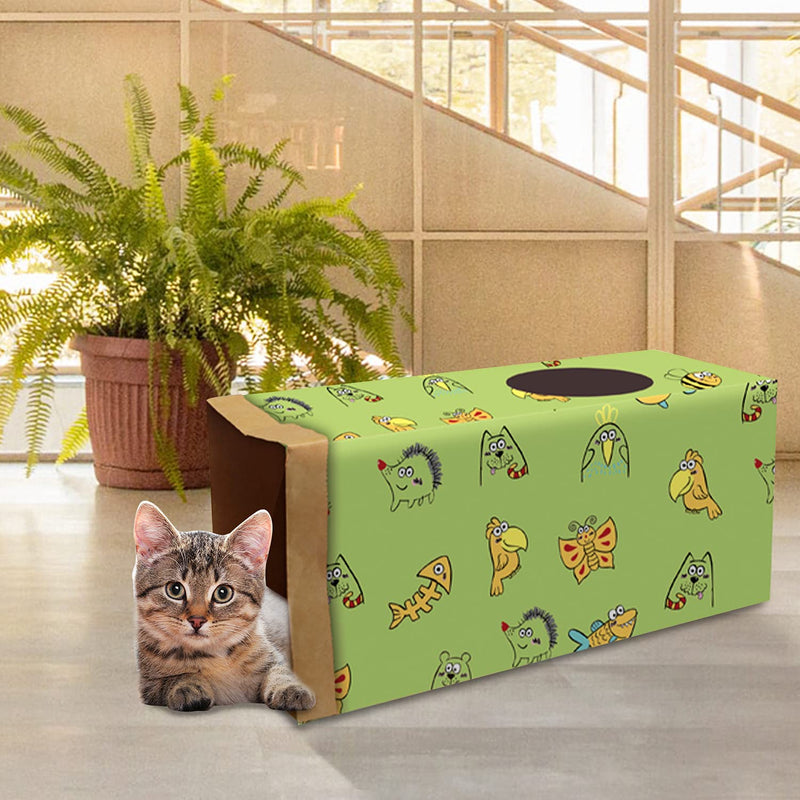 ALL FOR PAWS Cat Tunnel,Cat Tunnels for Indoor Cats,Collapsible,Linen Cloth,Cat Toys for Indoor Cats Interactive,Cat Hideout Tube 2pcs paper tunnel 61cm - PawsPlanet Australia