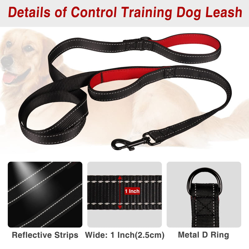 Kytely Heavy Duty Dog Leash with Traffic Padded Two Handles 4FT Black, Double Handle Dog Leash，Reflective Walking Lead for Medium Small Breed Dogs Walking Leash 4FT - PawsPlanet Australia