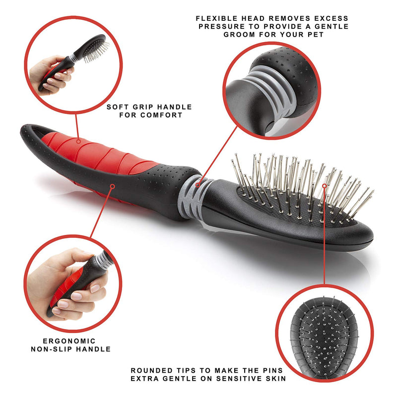 Mikki Dog, Cat Ball Pin Grooming Brush - Removes Knots, Matts and Tangles - for Small to Medium Pets - PawsPlanet Australia