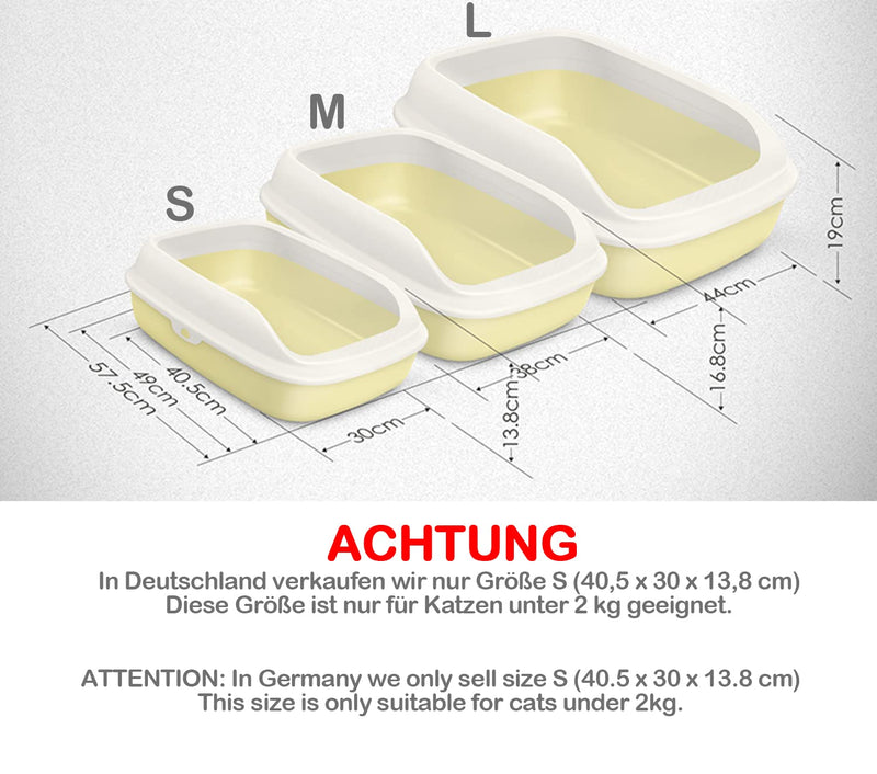 BPS, cat care, cat toilet, bowl toilet, cat litter bowl, open, made of plastic, with scoop, size S (yellow-brown) yellow-brown - PawsPlanet Australia