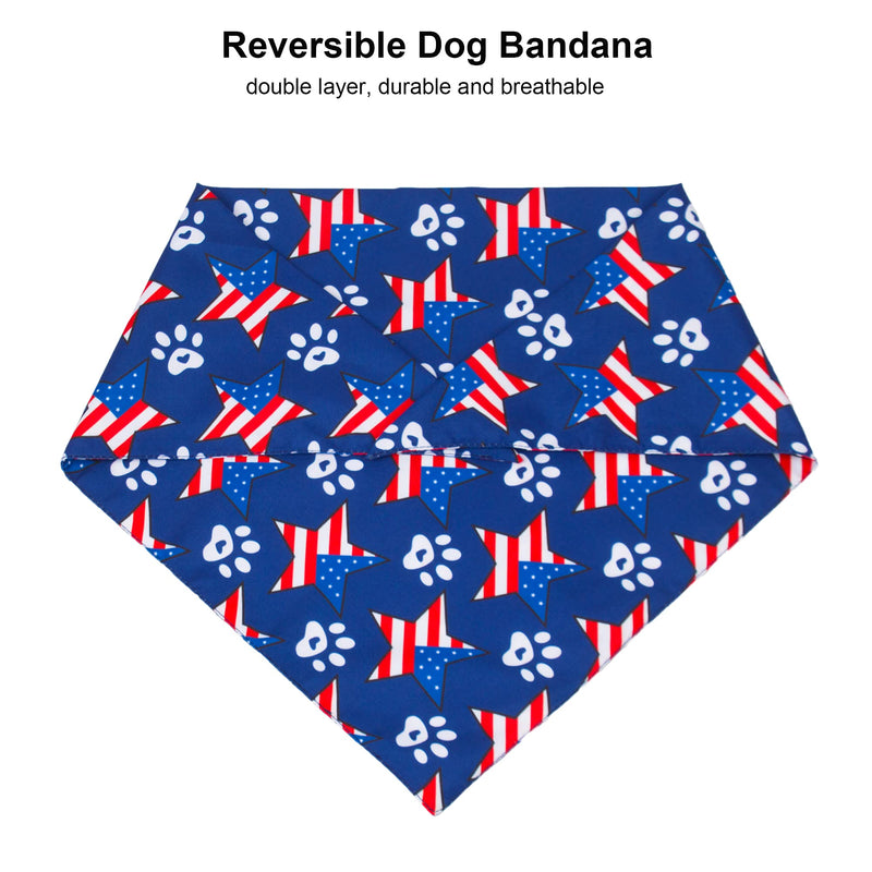 American Flag Dog Bandanas Triangle Dog Scarf Patriotic 4th of July Dog Bandana for Small Medium Large Dogs Pets (Red & Blue) Red & Blue - PawsPlanet Australia