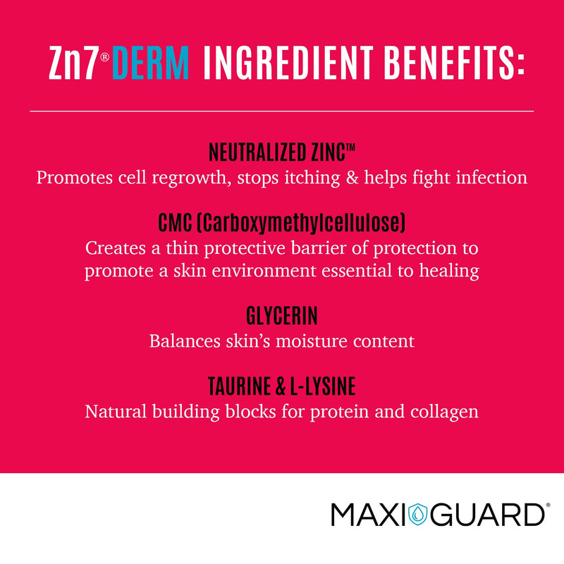 [Australia] - MAXIGUARD Pet Skin Care Gel Zn7 Derm with Neutralized Zinc for Dogs, Cats, Bovine, Exotics and Companion Animals 1oz 