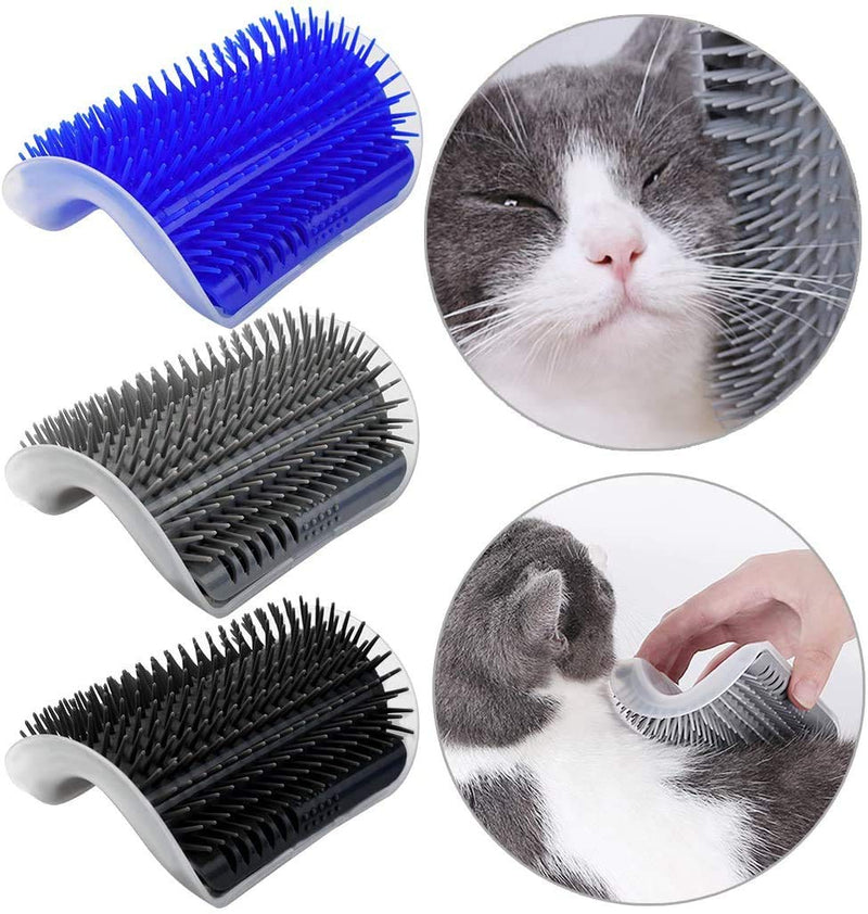 [Australia] - Cat Self Groomer 4 Pack Brush Upgraded with Catnip Pouch All-In-One Face Wall Corner Arch Scratcher Trimmer Brushes Pet Grooming Massage Combs Softer Soft Toy for Short Long Fur Cats Dogs Kitten Puppy 