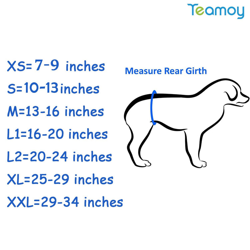 Teamoy Reusable Wrap Diapers for Male Dogs, Washable Puppy Belly Band X-Small (Pack of 3) Black+ Gray+ Lake Blue - PawsPlanet Australia