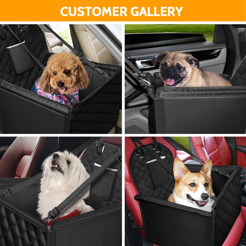 KYG Dog Car Seat for Small and Medium Dogs Waterproof dog car seat for back and front seat with reinforced walls and 4 seat belts - PawsPlanet Australia