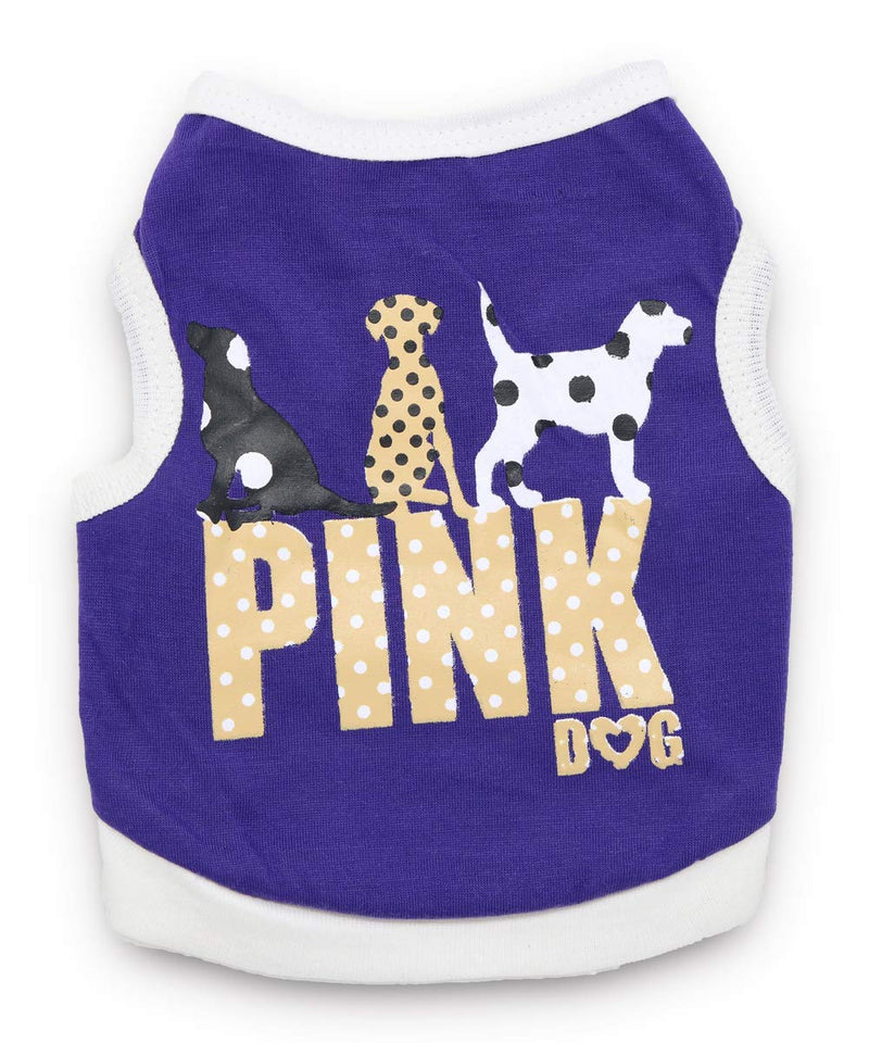 [Australia] - DroolingDog Dog Pink Dog Shirts Dog Clothes Small Dogs, Pack of 2 Medium (5.5-8.8lb) 