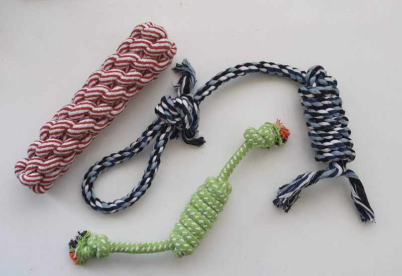 Doggy's Dozen – 13 Pack Set of Dog Toys and Ropes. Toys for Independent & Interactive Play. Ropes for Teething & Cleaning. A Bespoke set of Toys & Ropes. - PawsPlanet Australia