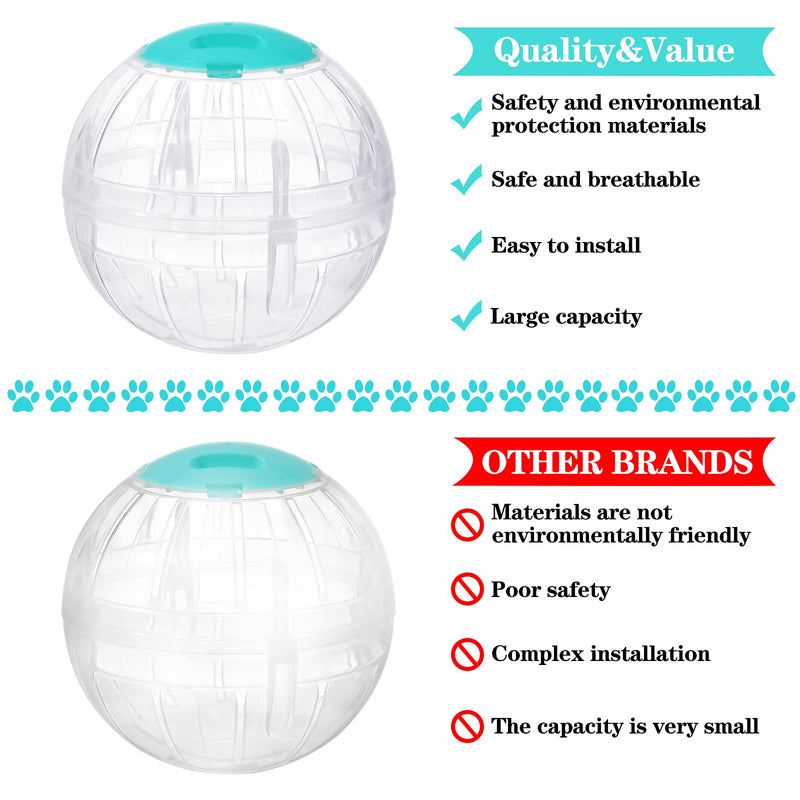 2 Pieces Hamster Exercise Ball, 5.7 Inch Hamster Running Ball Transparent Plastic Hamster Ball Wheel for Dwarf Hamsters Small Pets to Reduce Boredom and Increase Activity - PawsPlanet Australia