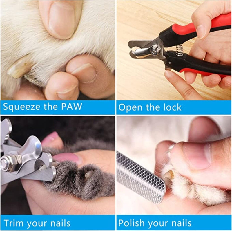 ID Dog & Cat Pets Nail Clippers with Safety Guard to Avoid Over-Cutting, Safe Professional Grooming Tool for Pets (Blue) - PawsPlanet Australia