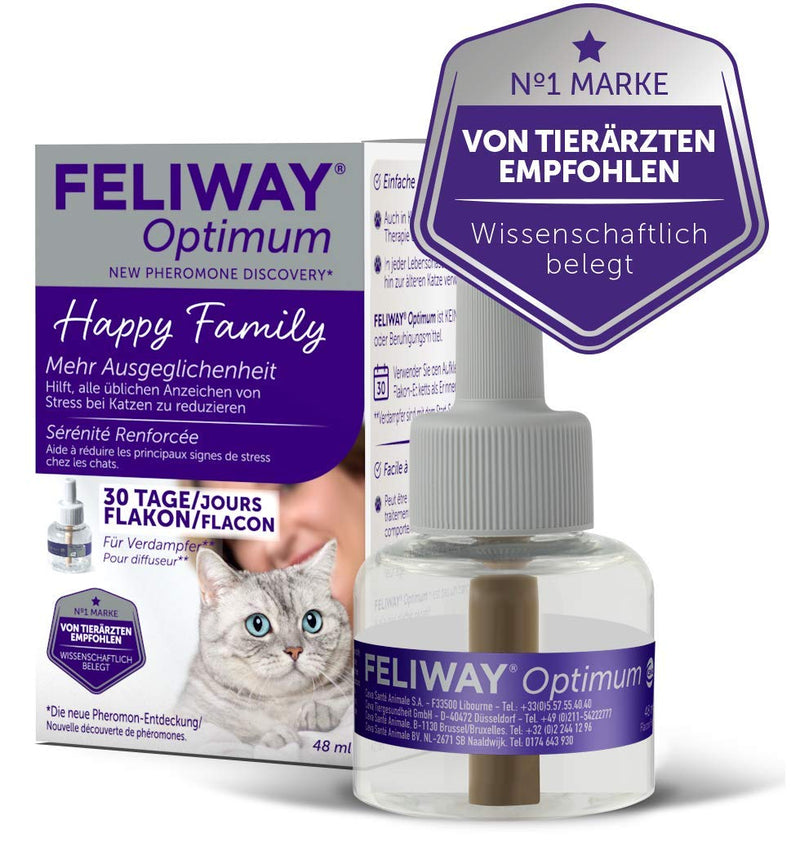 FELIWAY® Optimum refill bottle 48ml | Anti Stress Cat | 30-day refill 48 ml (pack of 1) - PawsPlanet Australia