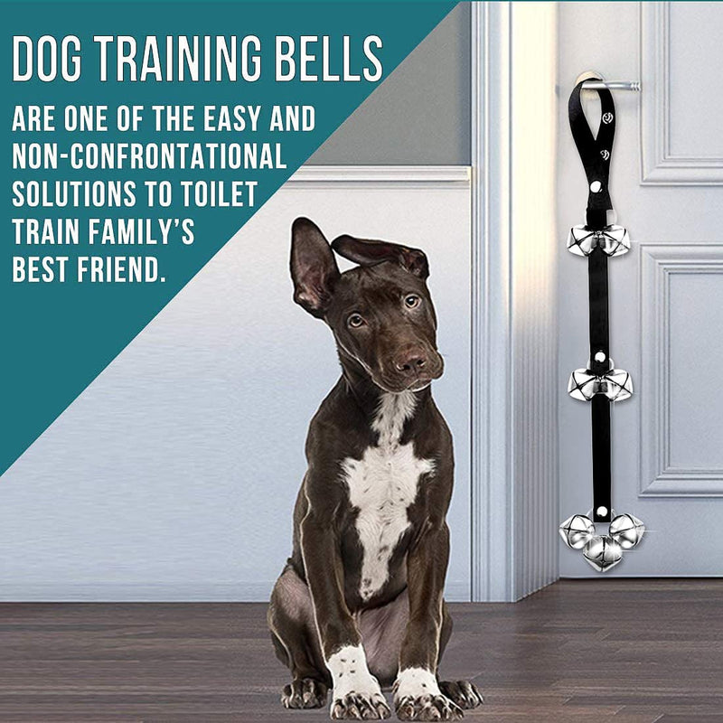 BLUETREE 2 Pack Dog Doorbells Premium Quality Training Potty Great Dog Bells Adjustable Door Bell Dog Bells for Potty Training Your Puppy The Easy Way - 7 Extra Large Loud 1.4 DoorBells 01Black - PawsPlanet Australia