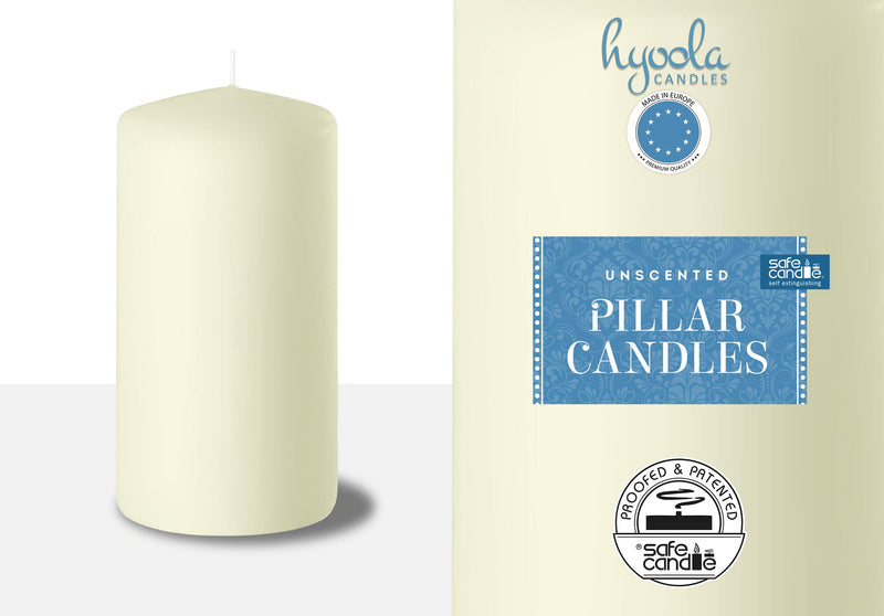 Hyoola Ivory Pillar Candles 2-inch x 4-inch - Unscented Pillar Candles - Set of 4 - European Made - PawsPlanet Australia