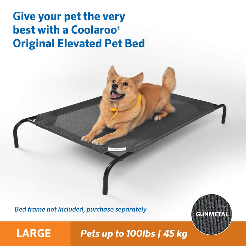 Coolaroo The Original Elevated Pet Bed Replacement Cover, Large Gunmetal (471408) - PawsPlanet Australia