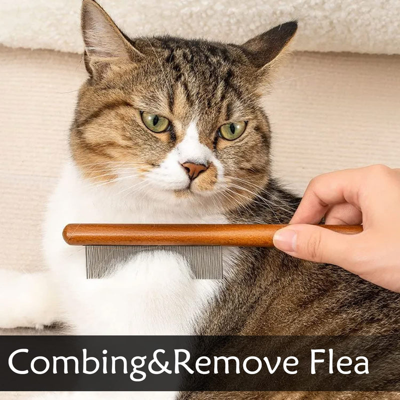 3 Piece Cat Comb, Wooden Dog Comb, Pet Comb, Pet Flea Comb, Cat Comb for Long Haired Cats, Short Haired Cats, Cats, Dogs, Flea Lice, Tear Stain Remover - PawsPlanet Australia