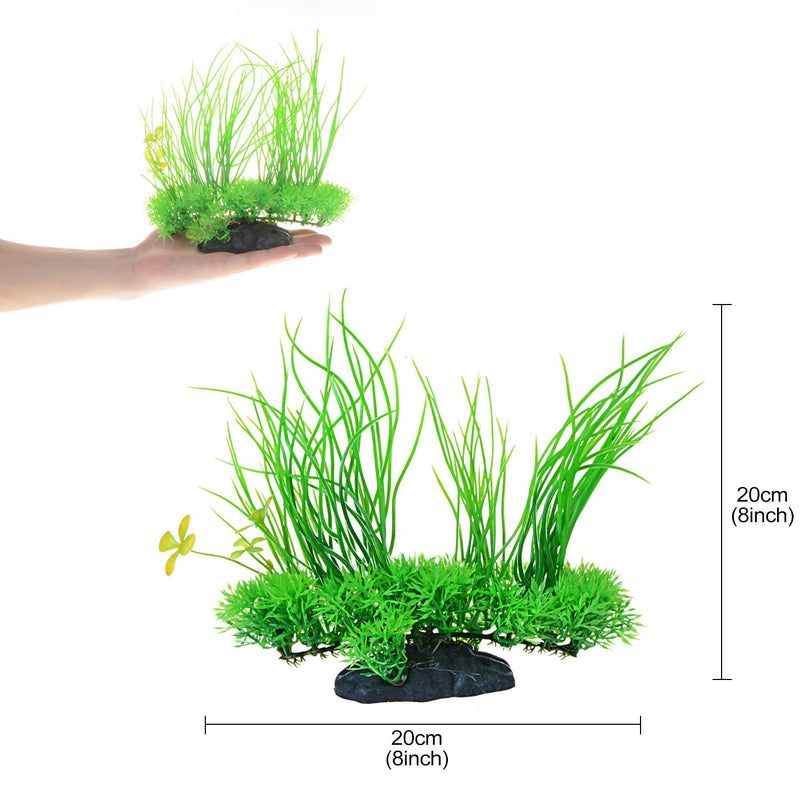 [Australia] - Saim Plastic Artificial Aquarium Long Leaf Plant Decor Fish Tank Ornament Green Yellow 7.9" Height 1 Pcs 