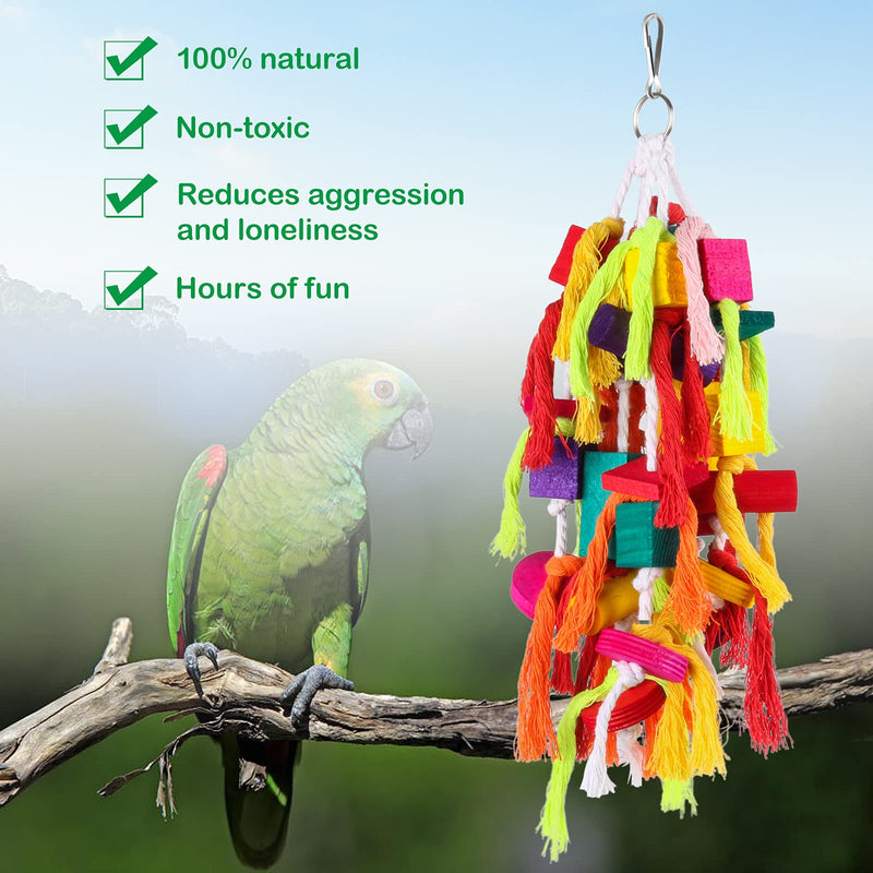 Rypet Large and Small Parrot Chewing Toys - Parrot Cage Bite Toys Wooden Block Tearing Toys for Conures Cockatiels African Grey and Other Amazon Parrots - PawsPlanet Australia