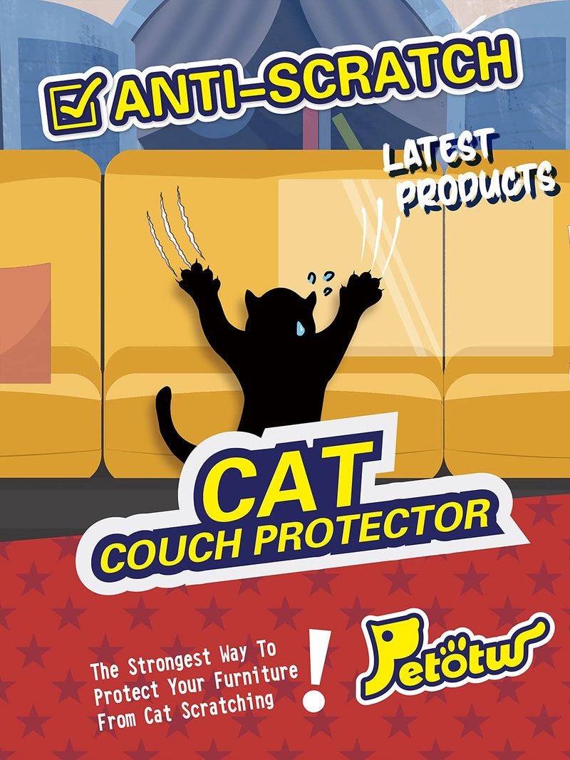 Petotw Cat Furniture Protector 12Pack, Larger Thicker Cat Scratch Deterrent, Furniture Protectors from Cats for Couch, Sofa, Door, Walls, Mattress - PawsPlanet Australia