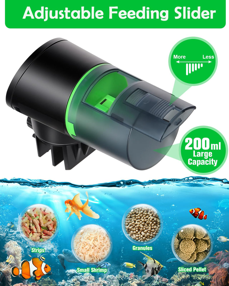 Petbank Automatic Fish Feeder for Aquarium - Auto Fish Food Dispenser Battery Operated Vacation Timer Fish Feeder Automatic Dispenser with 2 AAA Batteries Included CY-019A - PawsPlanet Australia