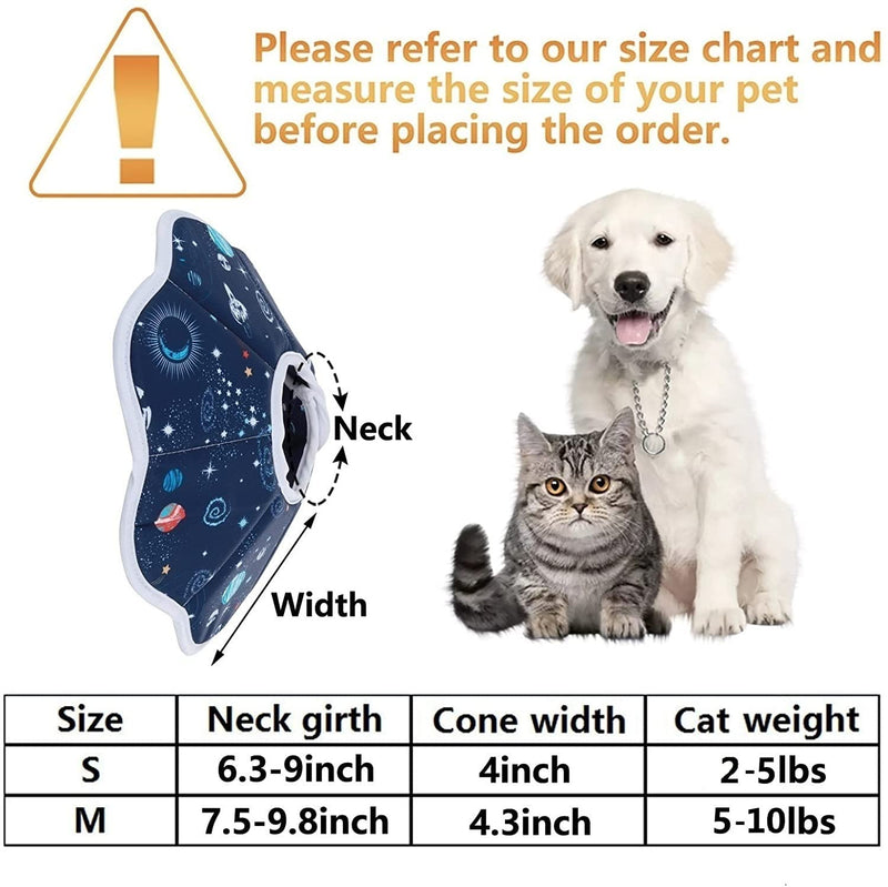 Cat Recovery Collar Cat Soft Cone Collar Pet Protective Cotton Cone Adjustable Fasteners Collars for Cats Puppies,Blue Large - PawsPlanet Australia