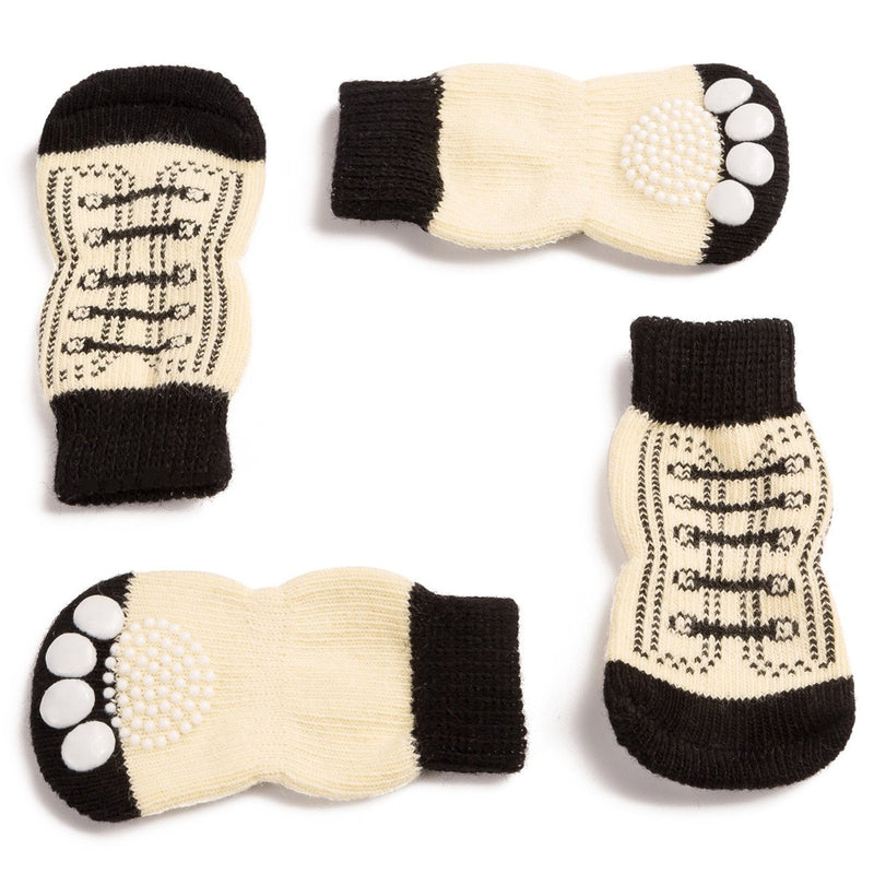 [Australia] - Harfkoko Pet Heroic Anti-Slip Knit Dog Socks&Cat Socks with Rubber Reinforcement, Anti-Slip Knit Dog Paw Protector&Cat Paw Protector for Indoor Wear, Suitable for Small&Medium&Large Dogs&Cats Mini B-shoe L 