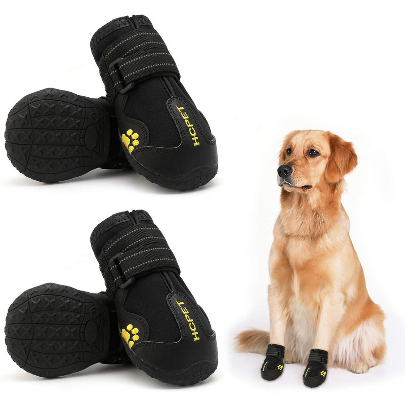 Hcpet Dog Boots Paw Protector, Anti-Slip Dog Shoes with Reflective Straps for Small Medium Large Puppy Booties 4Pcs Size 1 (Pack of 4) Black-Breathable - PawsPlanet Australia