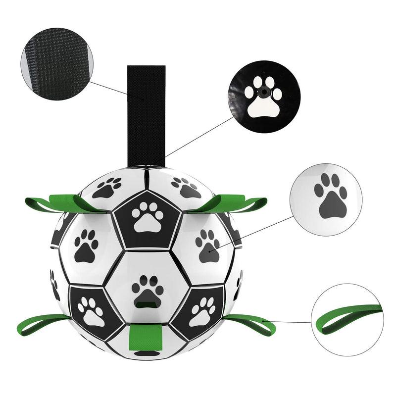 LucaSng Dog Soccer Ball Toy, Interactive Dog Toys Soccer Ball with Grab Tabs Dog Water Toy Dog Toy Ball Present Gift for Small & Medium Dogs - PawsPlanet Australia