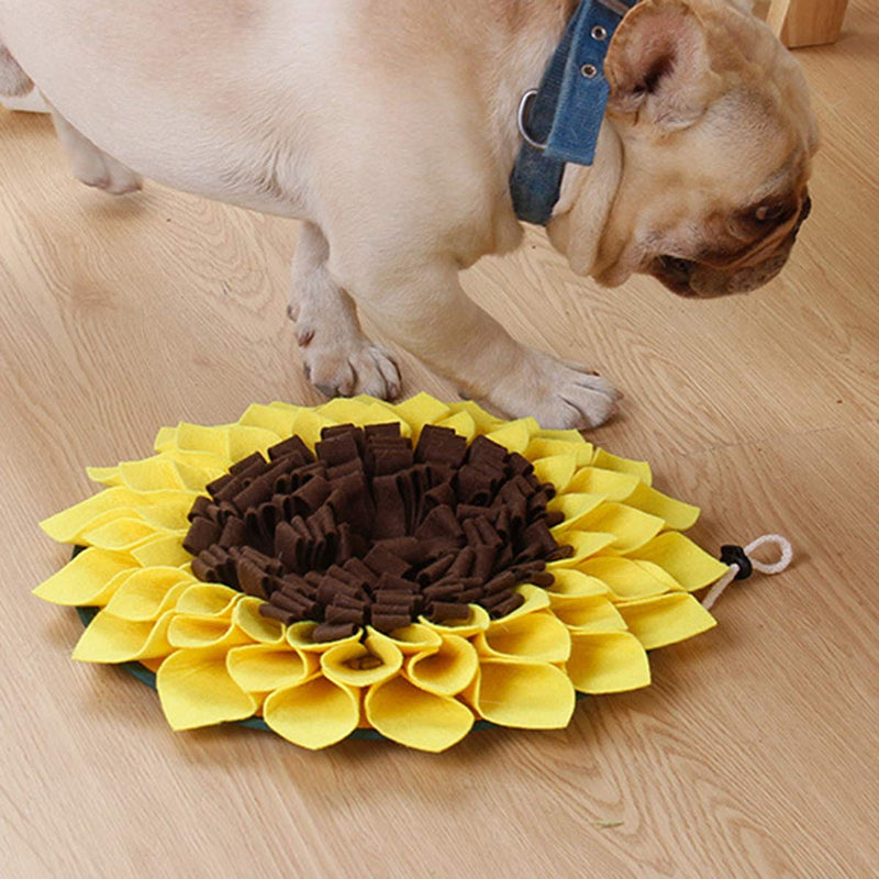 Ruiqas Dog Snuffle Mat Sunflower Slow Feeding Dog Cat Food Mat Pet Nosework Training Treat Mat - PawsPlanet Australia