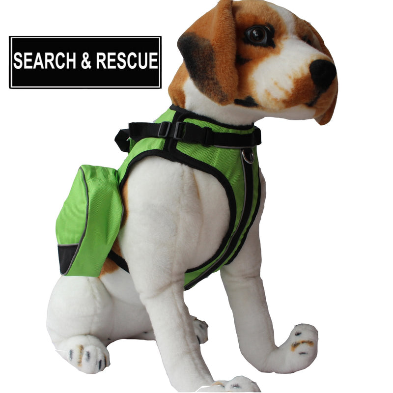 [Australia] - haoyueer Latest Search & Rescue Service Dogs Backpack Harness Vest Removable Saddle Bags with Label Patches M Green 