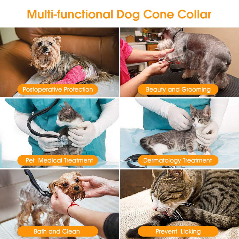 Fezep Dog Cone Collar, 5 PCS Adjustable Protective Collars for Pet Dog & Cat, Recovery E-Collar Anti-Bite Lick Wound Healing, Soft Edge Neck Cone for Small/Medium/Large Dog - PawsPlanet Australia