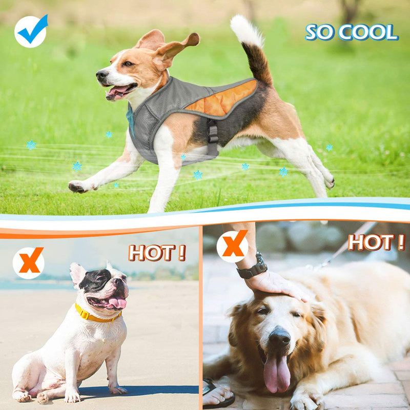 POPETPOP Dog Cooling Vest - Reflective Dog Cooling Coat with Adjustable Side Straps, Pet Cooler Jacket(Size L) - PawsPlanet Australia