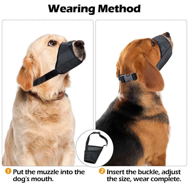 Dog Muzzles Suit, 7 PCS Anti-Biting Barking Pet Muzzles Adjustable Dog Muzzle Mouth Cover for Small Medium Large Extra Dog - Black - PawsPlanet Australia