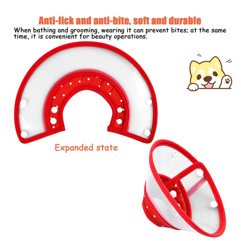 Neck Brace for Pets Protective Collar Cone Collars Soft Cat Protective Collar Neck Brace Anti Bite Cat Recovery Collar Adjustable Plastic for Puppies Small Dogs Kittens, 1-2kg Red - PawsPlanet Australia