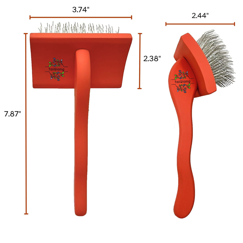 Dog Slicker Brush for Goldendoodles Labradoodles Poodles, Professional Gromming Large Dematting Slicker Brush, Soft Long Stainless Steel Pins, Coat Slicker Brush for Dematting, Red, Large - [TaiQiang] - PawsPlanet Australia