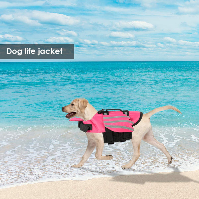 Haokaini Dog Life Jacket, Pet Floatation Life Vest with Wings, Dog Lifesaver Preserver Swimsuit for Water Safety at Swimming Pool Beach Boating XS Pink - PawsPlanet Australia