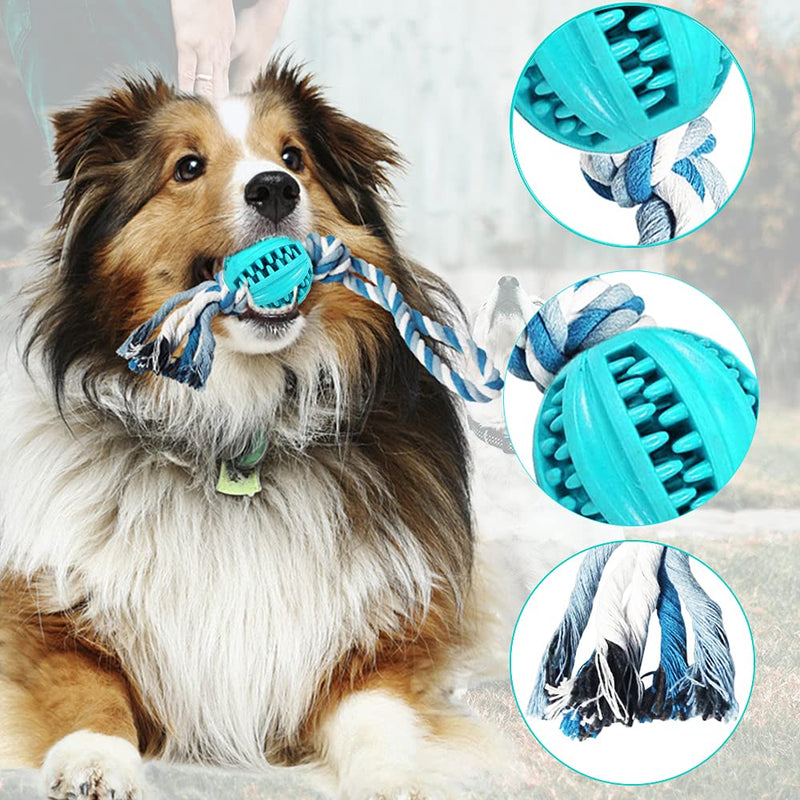 MOFELON Pack of 8 Dog Toys Chew Toys, Toothbrush Stick for Boredom, Durable Rubber Fun Interactive Toys for Large and Small Dogs, Non-Toxic Natural Rubber Blue - PawsPlanet Australia