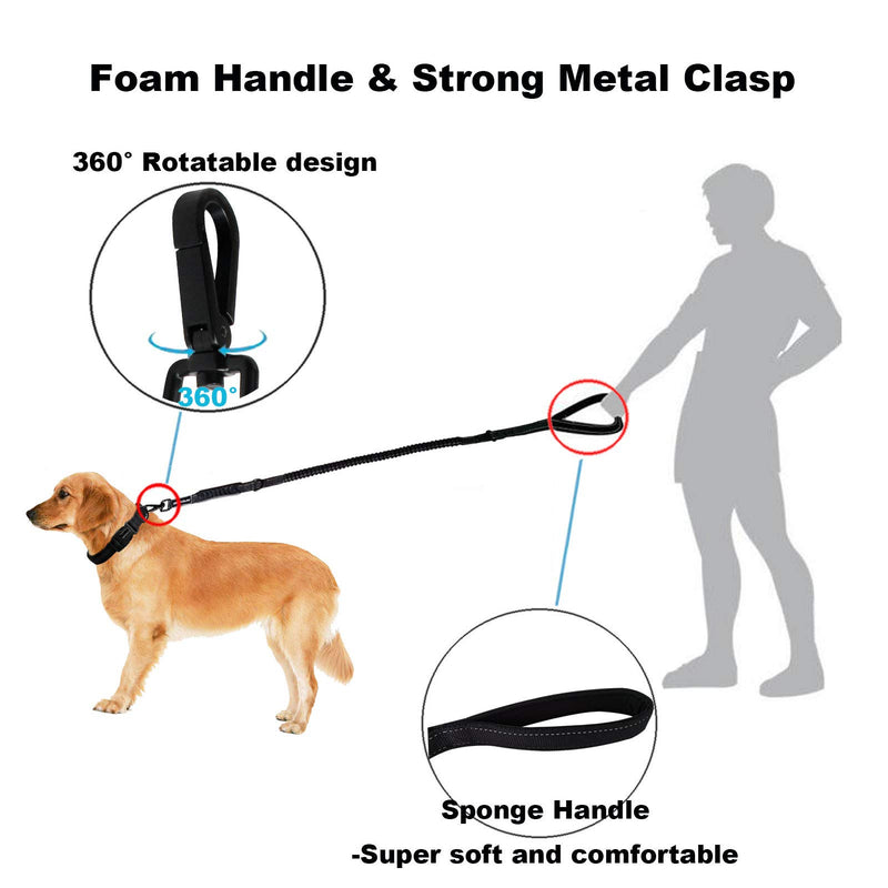 Dog Lead, Dogs Collars, Rope Dog Lead with Soft Padded Handle and Reflective Threads Nylon Durable Dog Leash Safety Mountain Climbing Rope Twist Dog Lead For Small Medium Large Dogs (M, Black) M - PawsPlanet Australia