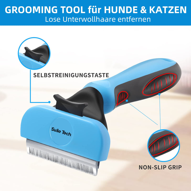Sulie Tech self-cleaning deshedding brush, underhair brush for dogs or cats with short or long fur, for small to large cats and dogs - cat comb and dog comb - PawsPlanet Australia