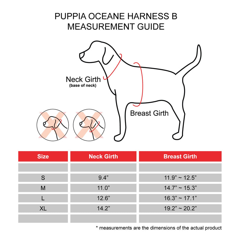 [Australia] - Puppia Oceane Vest Harness B Puppia Ocean Harness B Small RED 