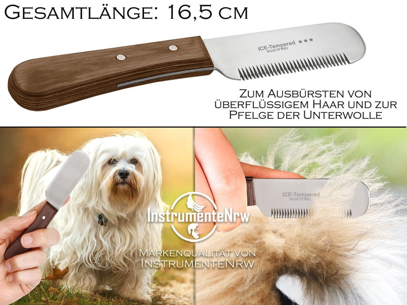 Trimming knife set for dogs and cats with fine and medium teeth, 2-piece grooming comb for dog fur, undercoat, fur knife, dog scissors, stainless steel knife, brand quality for long hair and short hair - PawsPlanet Australia