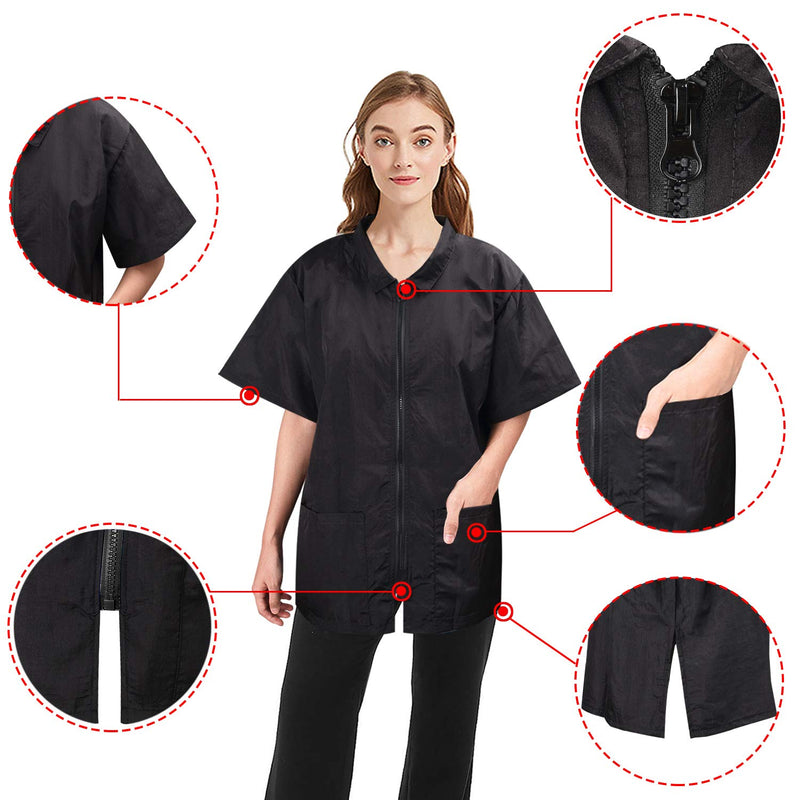 Noverlife Pet Grooming Jacket with Full Zipper, L Size, Anti-Static Smock for Dog Cat Beauty, Water Resistant Barber Apron Jacket for Hair Salon, Cosmetology Uniforms for Men and Women Large - PawsPlanet Australia