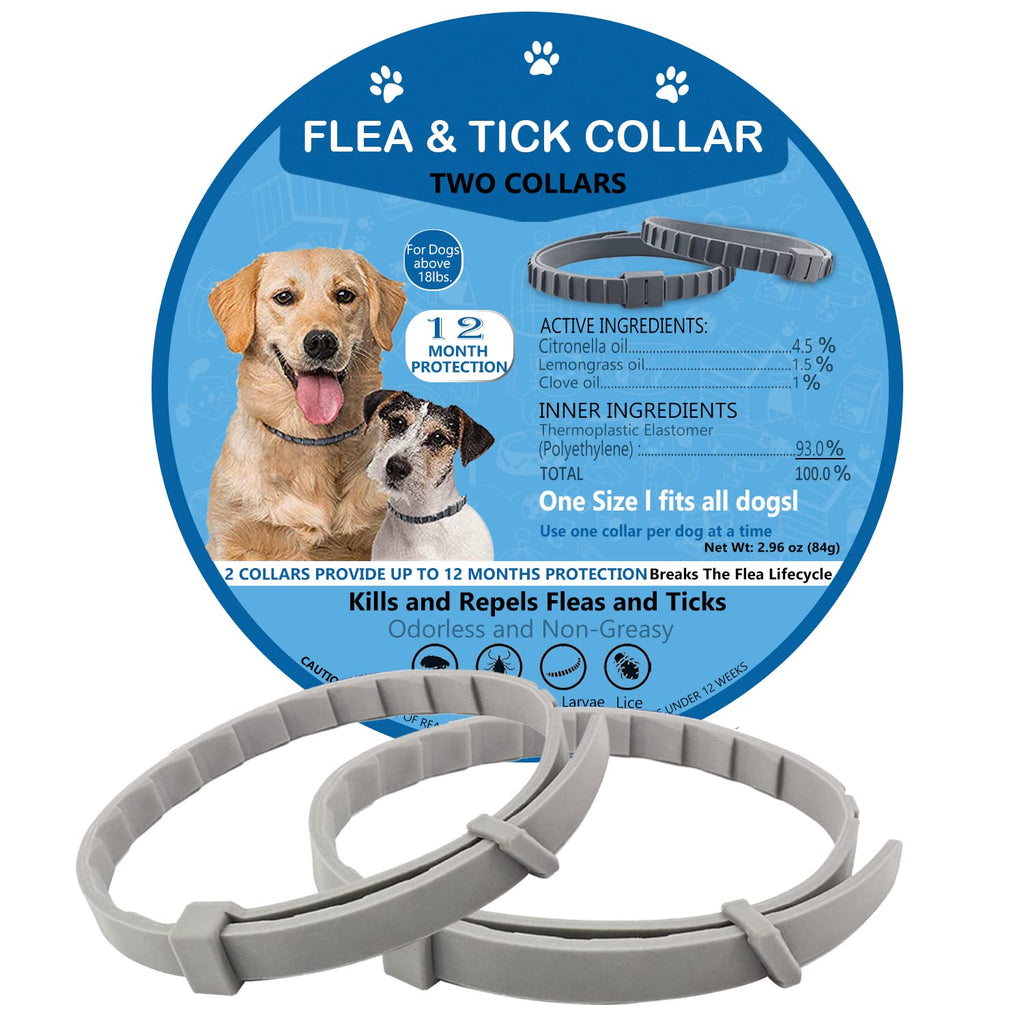Dog Flea Collars, Dog Flea and Tick Collars,2 Collars, Safe and Natural, One Size Fits All - PawsPlanet Australia