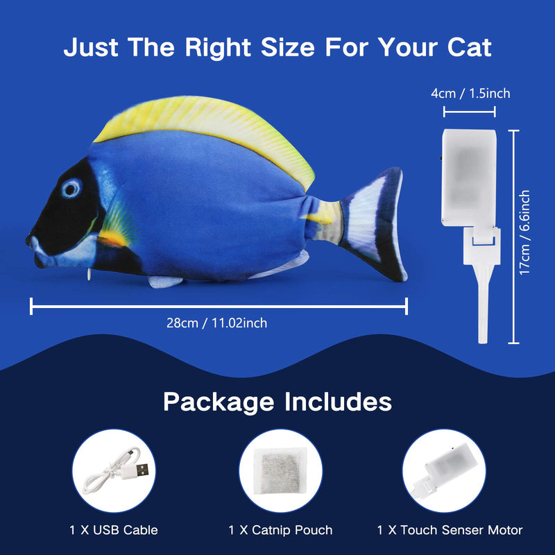 DazSpirit Cat Fish Toy Moving Fish Toy For Cats, Interactive Floppy Fish Cat Toys 28Cm Electric Flippity Fish For Indoor Cats, Catnip Fish Toy, USB Charging, Washable, For Biting, Chewing And Kicking Red - PawsPlanet Australia