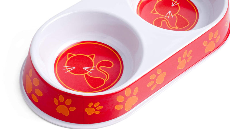 Petface Melamine Double Cat Food and Water Bowl - PawsPlanet Australia