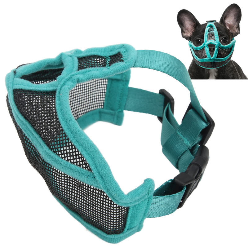 Muzzle with Short Snout, Dog Muzzle Snout Mesh Adjustable French Bulldog Breathable Flattened Short Anti Bite Bulldog Bite Bell Licking Pekingese Shih Tzu Pug M - PawsPlanet Australia