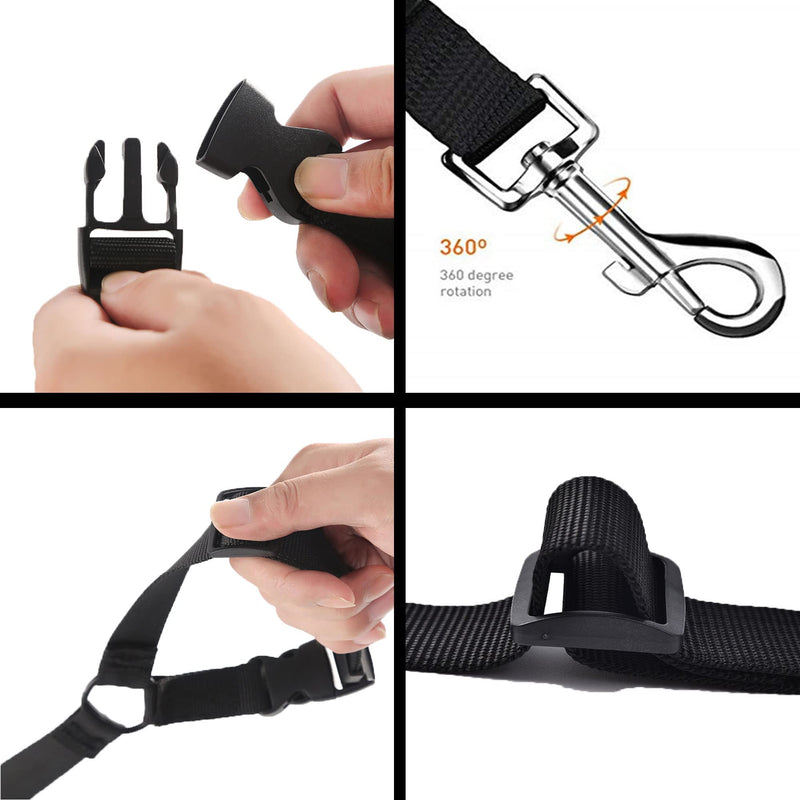 Adjustable car dog leash 2 in 1 adjustable seat belt dog car, dog car seat belts, universal dog belt for car headrest, dog seat belt for car for all dog breeds - PawsPlanet Australia