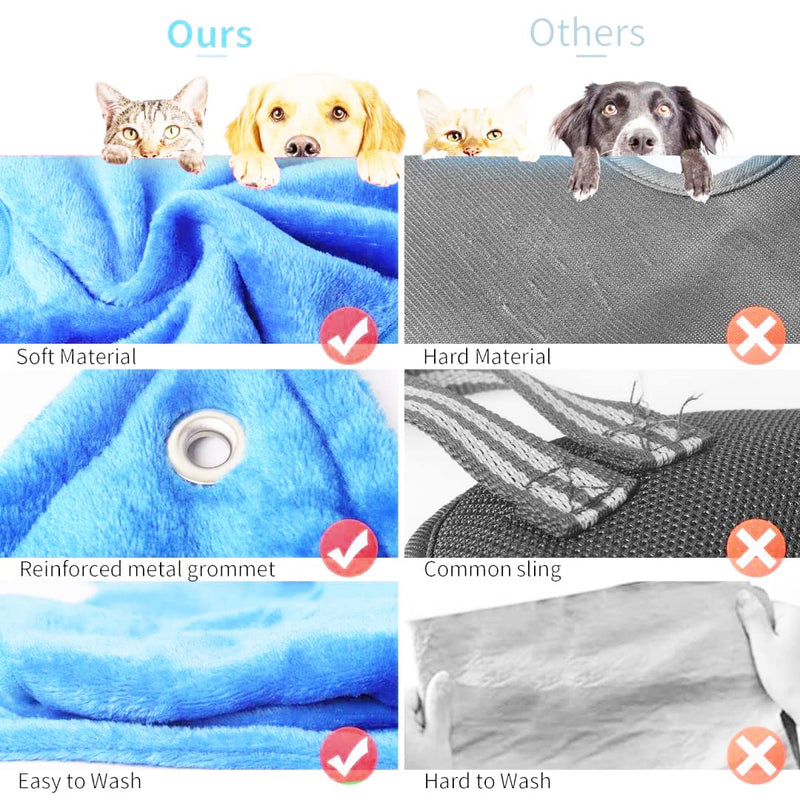 QIANGLON Dog Grooming Hammock Helper，Dog Grooming Harness for Nail Trimming, Dog Grooming Supplies for Grooming with Dog Bandana S Blue - PawsPlanet Australia