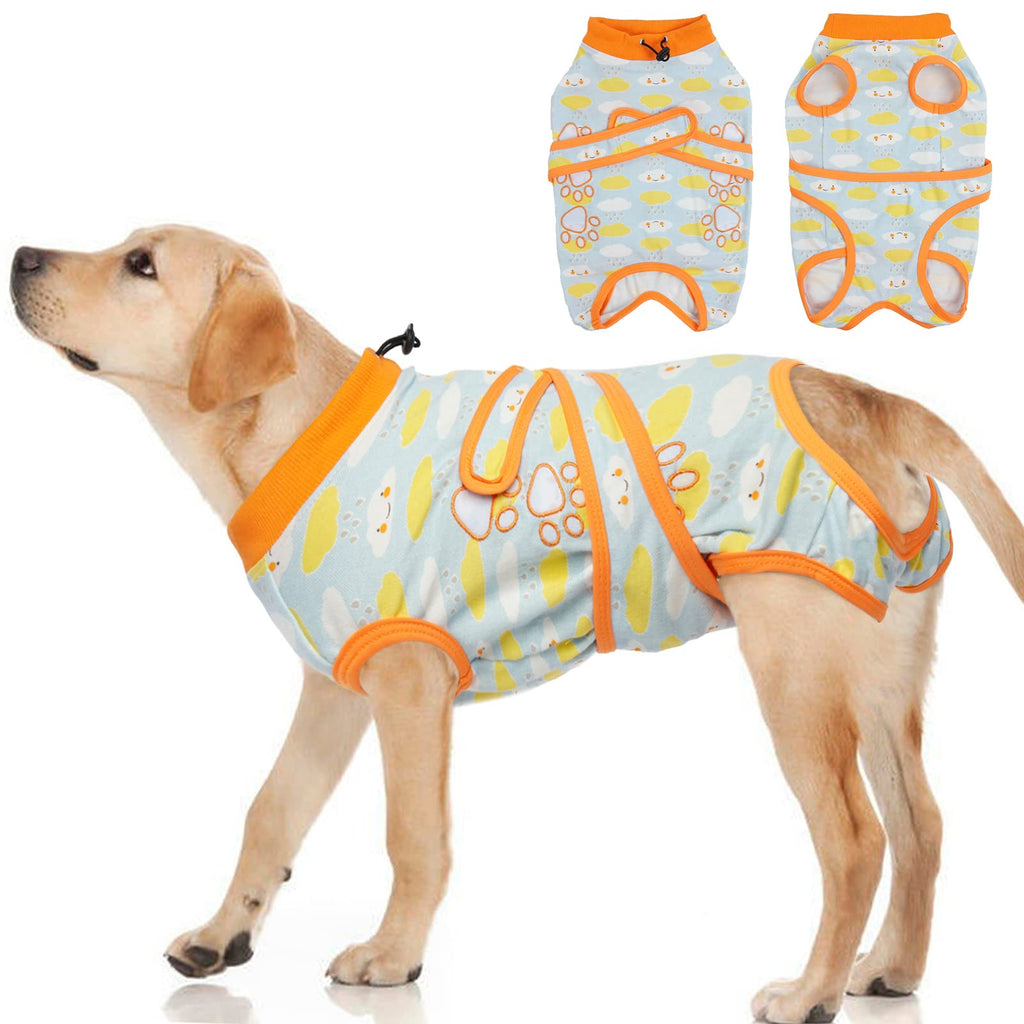 Hjyokuso Post Surgery Recovery Suit for Dogs and Cats, Surgical Recovery for Female Male Abdominal Wounds, Spay or Skin Diseases, Cone E-Collar Alternatives (Blue, XXL) Blue - PawsPlanet Australia