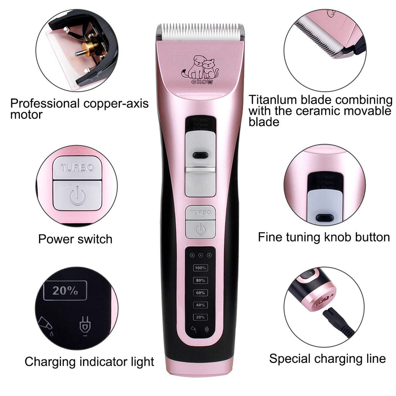 Dog Clipper - Pet Grooming Clipper 3 Speed Pet Electric Clippers Professional Dog Trimmer Cordless Pet Hair Trimmers Rechargeable Low Noise LED Heavy Duty Dog Shaver for Cats Horse 1 - PawsPlanet Australia