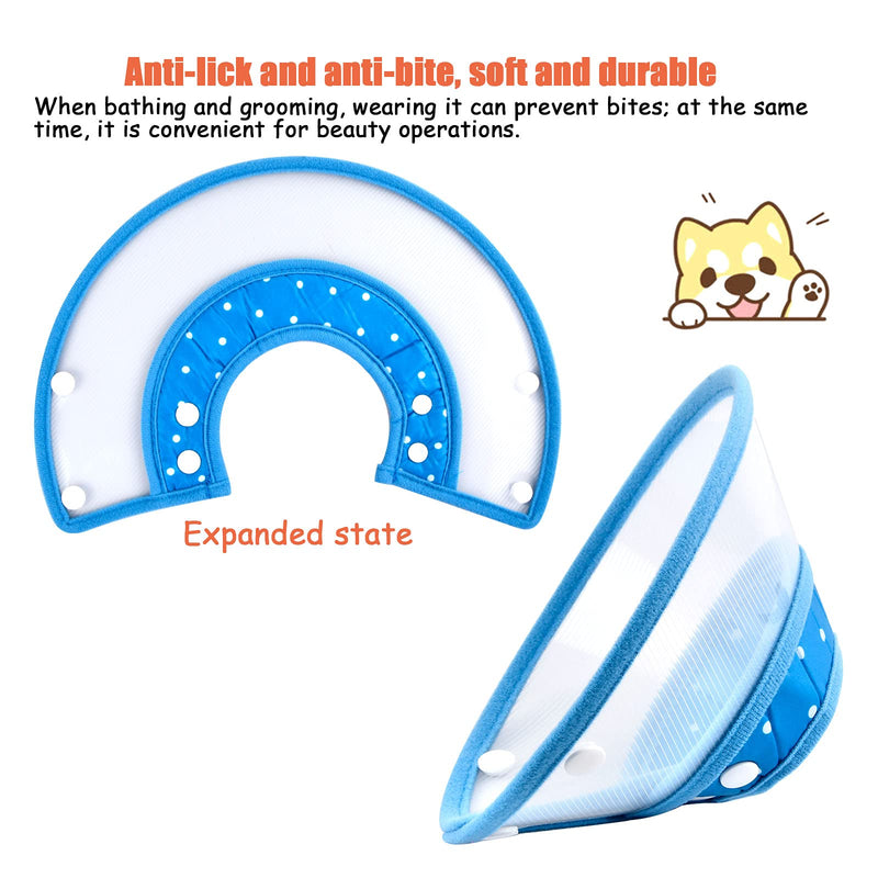 Neck Brace for Pets Protective Collar Cone Collars Soft Cat Protective Collar Neck Brace Anti Bite Cat Recovery Collar Adjustable Plastic for Puppies Small Dogs Kittens, 1-2kg Blue - PawsPlanet Australia